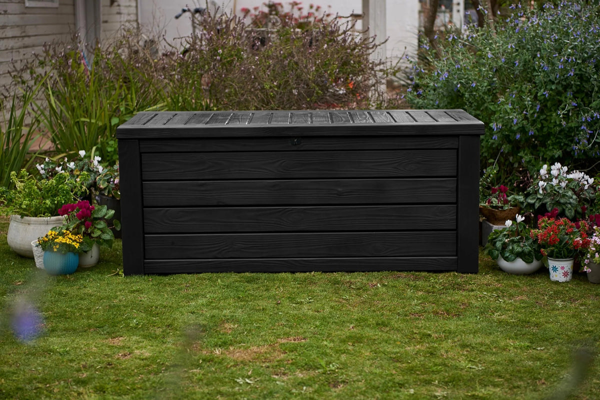 150 Gallon Resin Outdoor Storage Box, Dark Gray