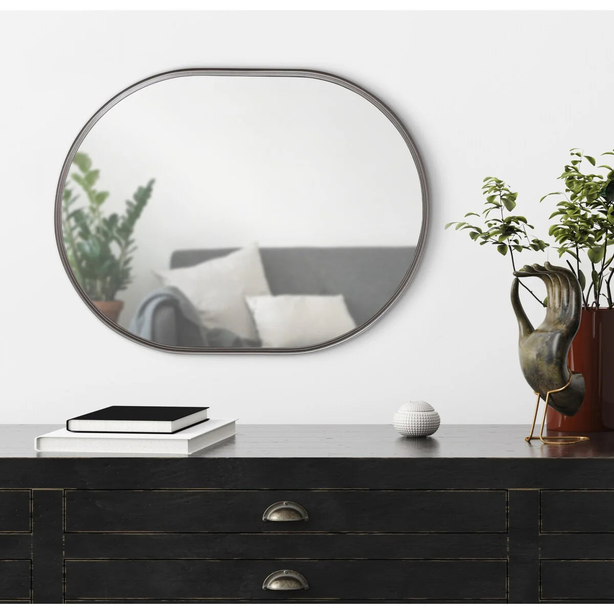 Capsule Framed Wall Mirror, 16x48, 18x24, 22x34, 24x36, Black, Bronze, Gold, Gray, Silver, Antique-Bronze