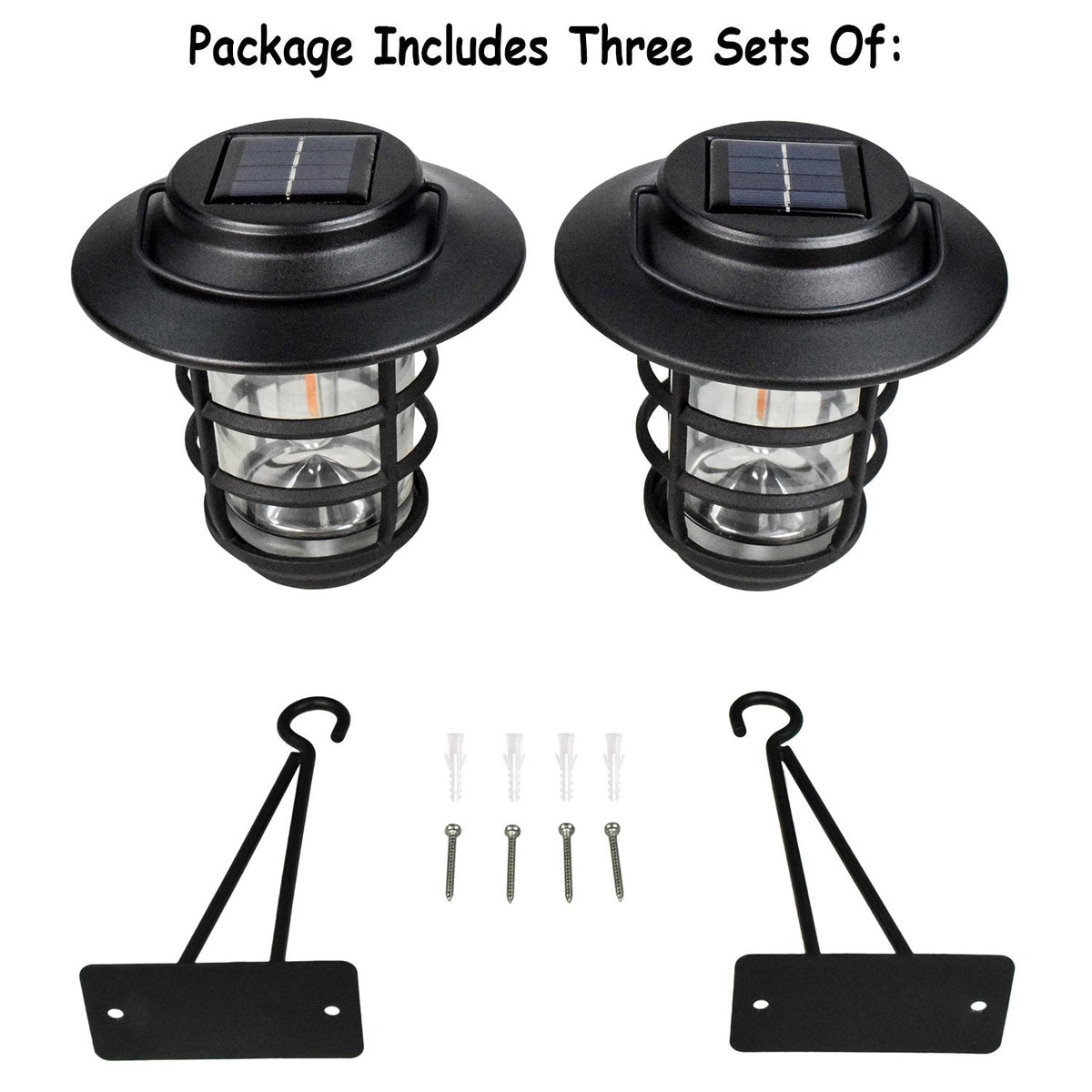 Solar Outdoor Decorative Glass Wall Lantern Light - No Wiring