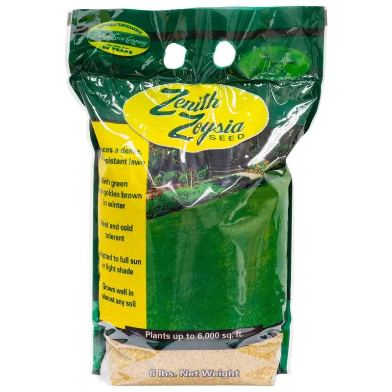 Zenith Zoysia Grass Seed - 6 lb Bag, Covers Up To 6,000 sq ft, Dark Green Medium Texture