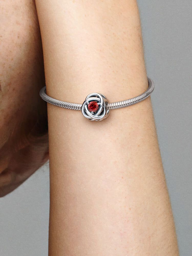 July True Red Eternity Circle Charm