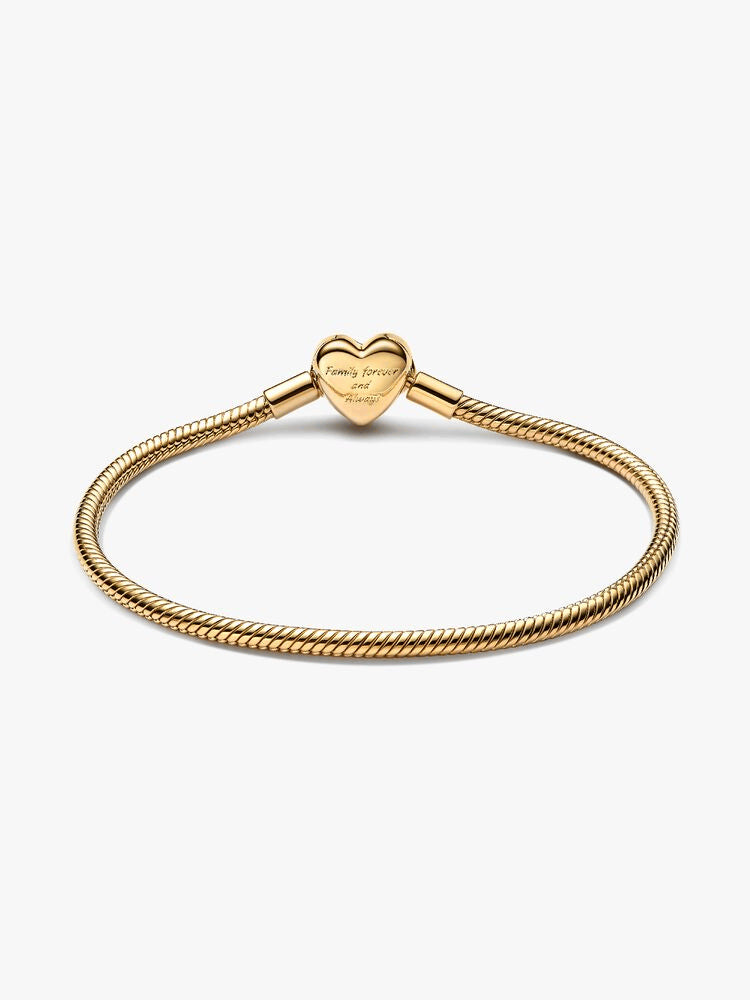 Sparkling Infinity Heart Clasp Snake Chain Bracelet