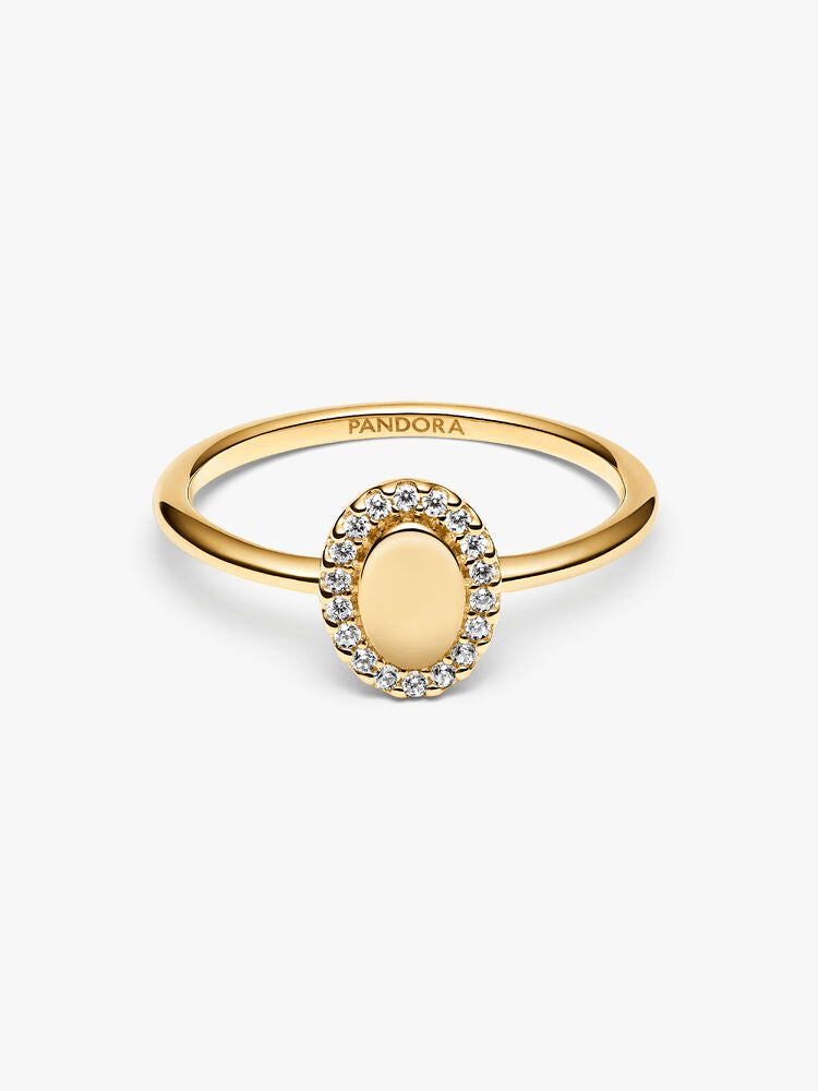 Engravable Oval Halo Ring