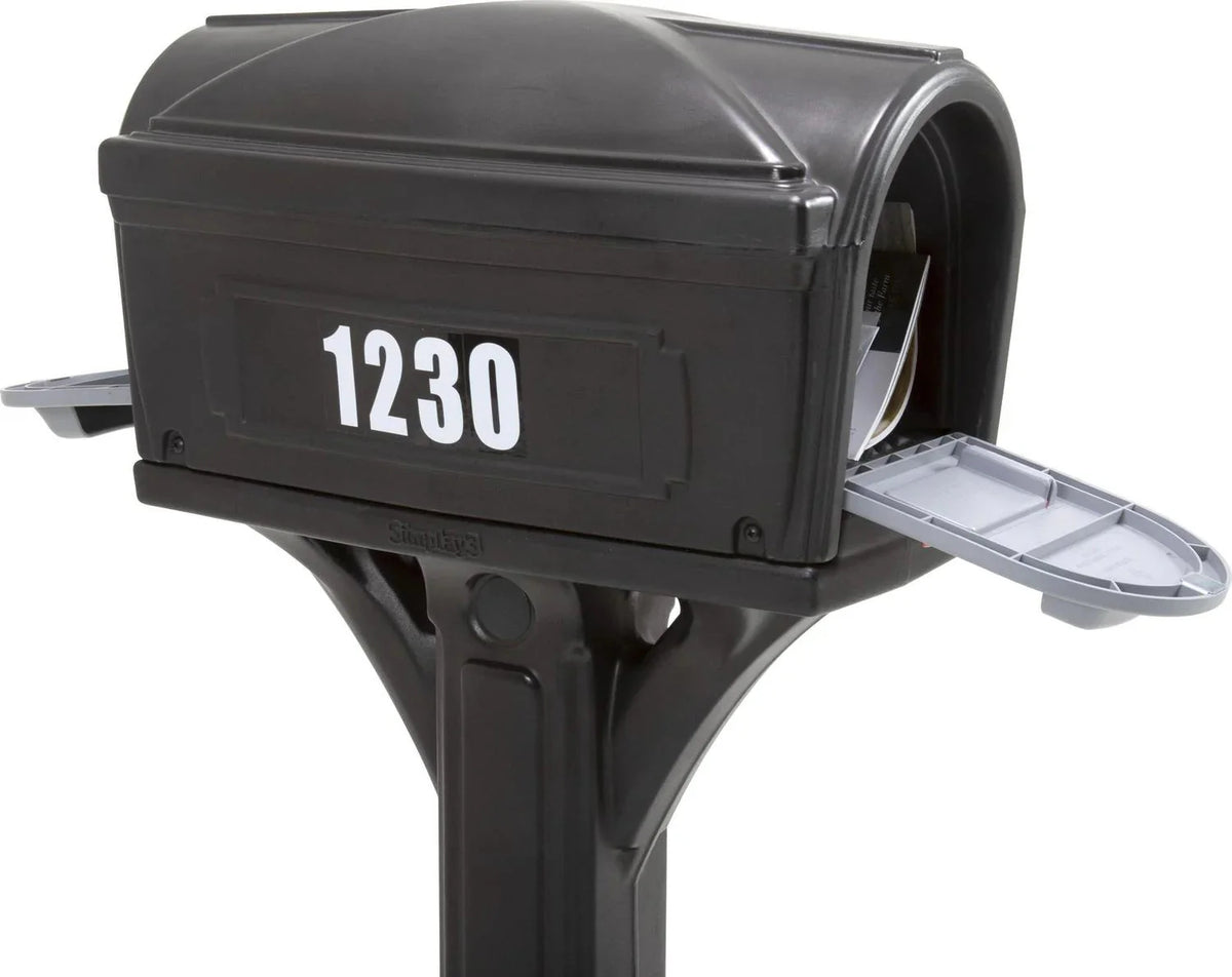 Simplay3 Dig Free Easy Up Classic Black Plastic Mailbox, 21.00 x 21.00 x 50.00 Inches - 42002R-04