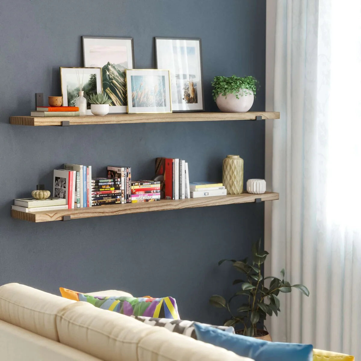 Floating Wall Shelf, 60 Inch x 9.25 Inch Deep