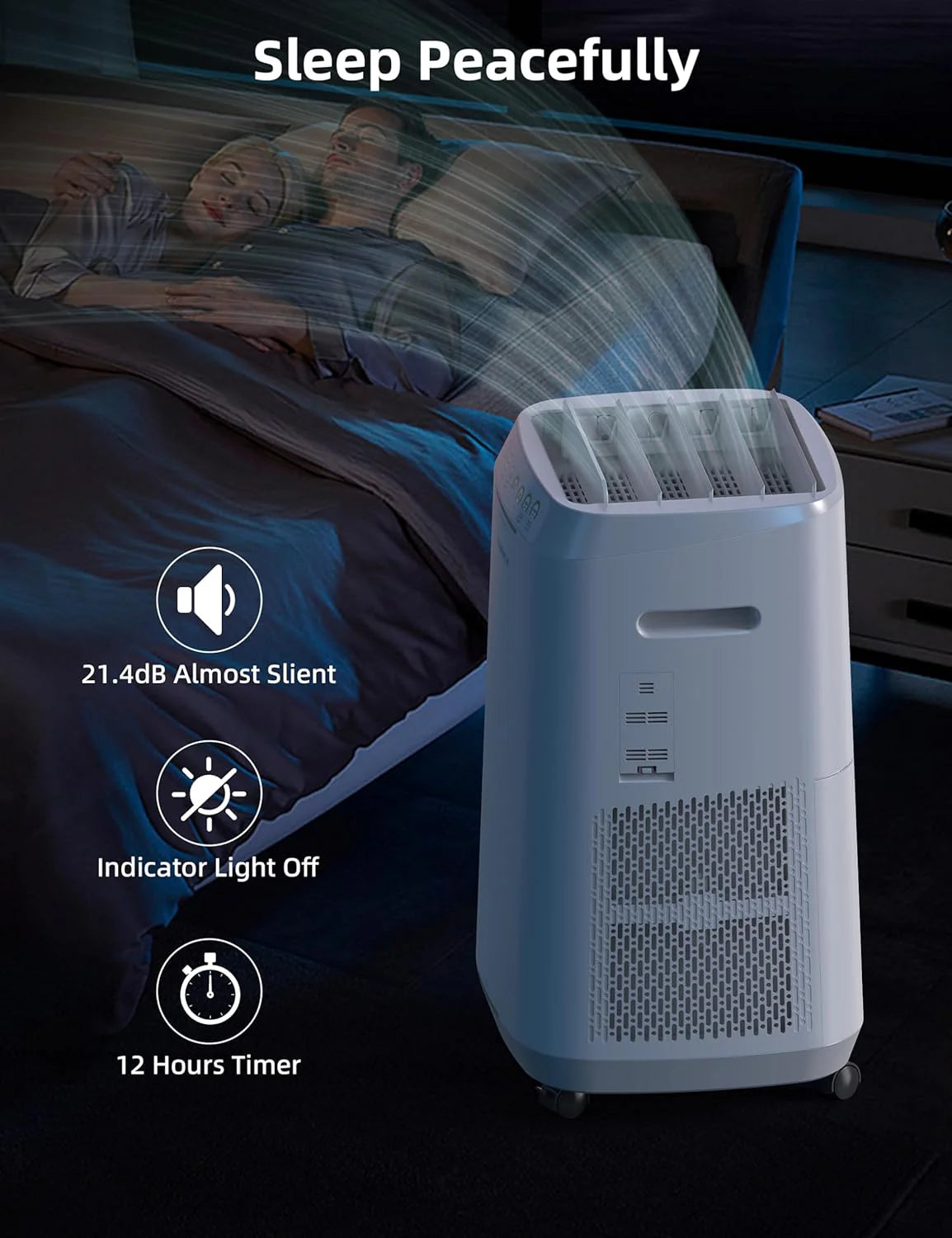 Nuwave Air Purifier, 2002 Sq Ft, White - OxyPure Zero