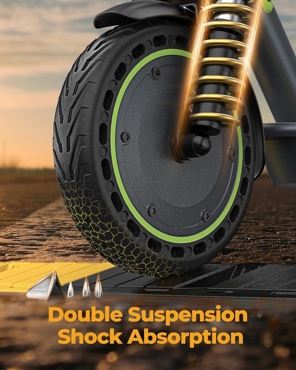 Roinside Electric Scooter, 8.5 in Solid Tires, 350W, 19 MPH, 21-23 Miles - UP12 Plus