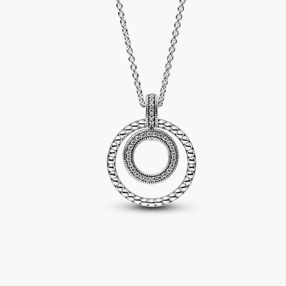 FINAL SALE - Pandora Signature Pavé & Beads Pendant & Necklace