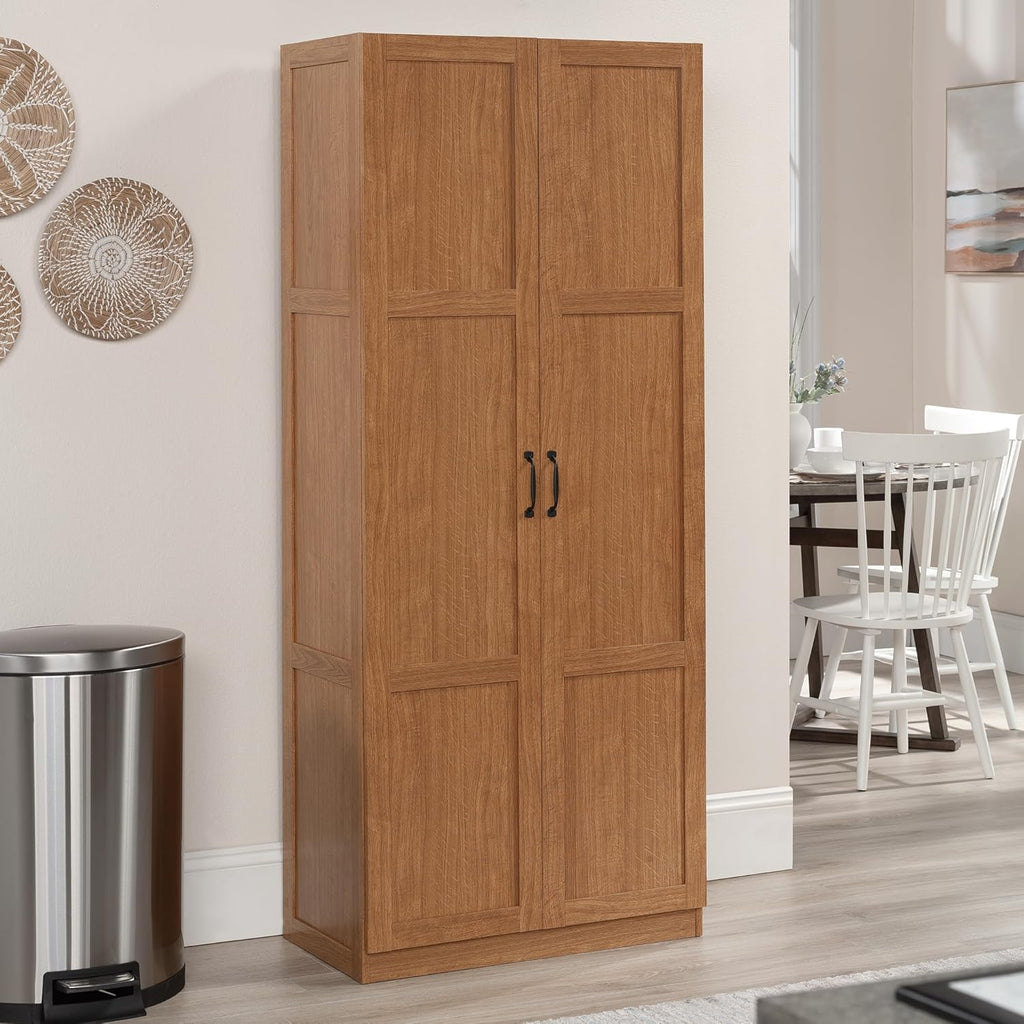 Storage Pantry Cabinet, Soft White, 5 Shelves