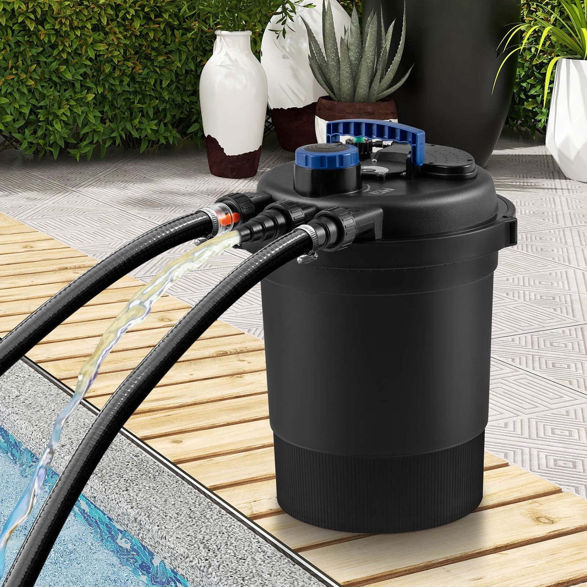 Costway Pond Pressure Bio Filter 4000 GAL With 13W UV Sterilizer - 10000L