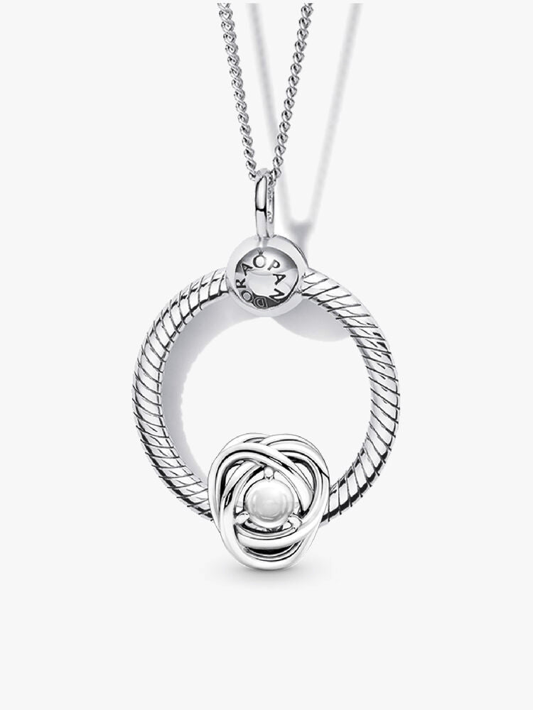 April Birthstone Eternity Circle O Pendant Set