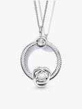 April Birthstone Eternity Circle O Pendant Set