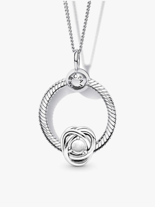 April Birthstone Eternity Circle O Pendant Set