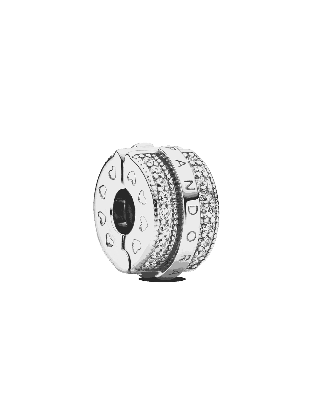 Sparkling Pavé Lines & Logo Clip Charm