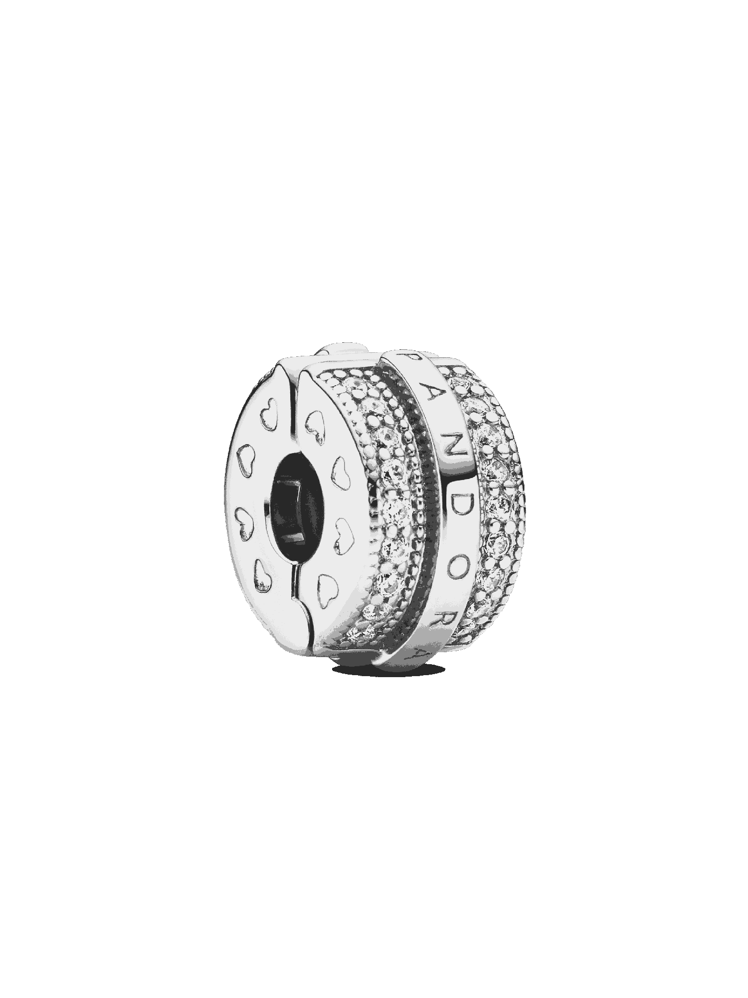 Sparkling Pavé Lines & Logo Clip Charm