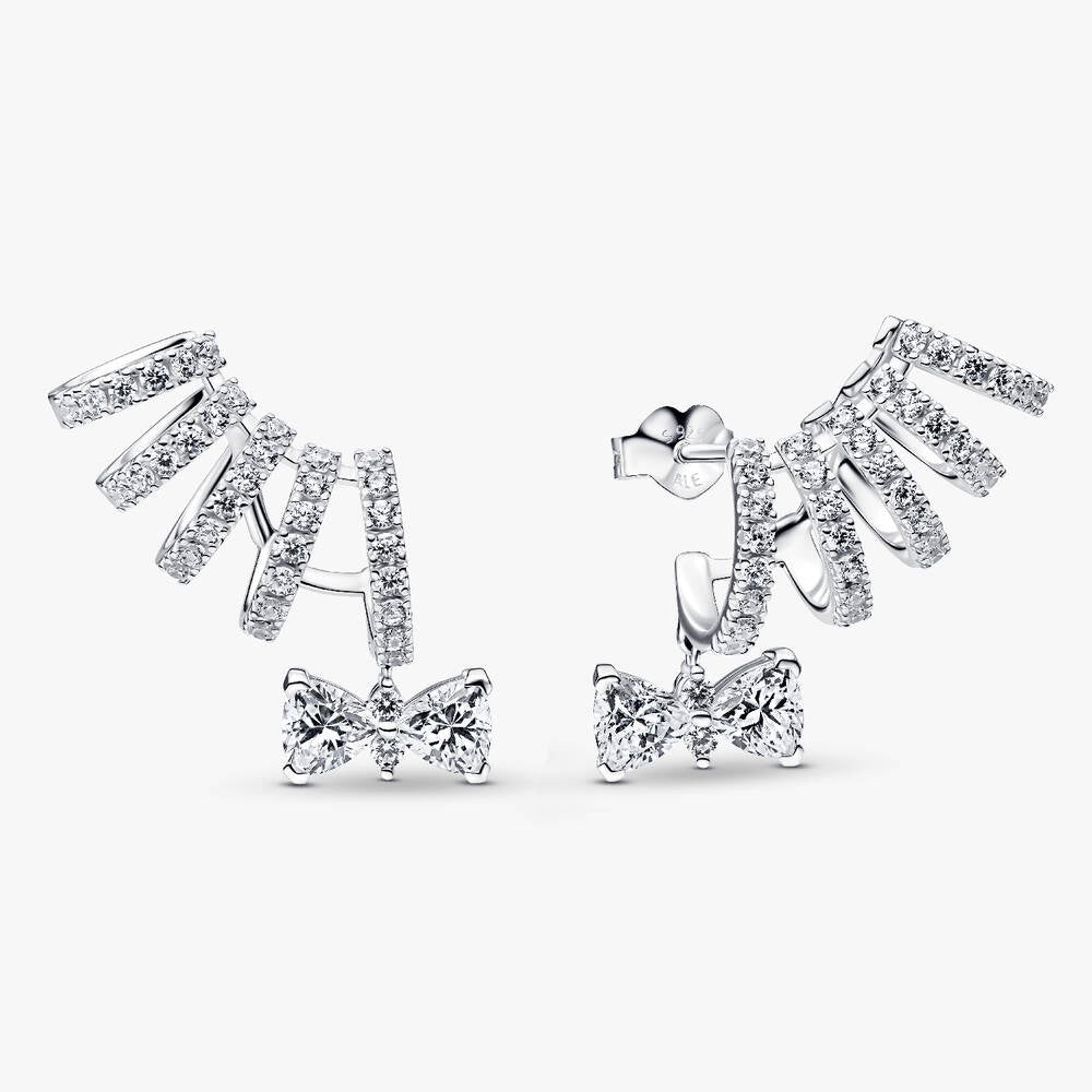 Bridgerton Sparkling Bow Climber Earrings