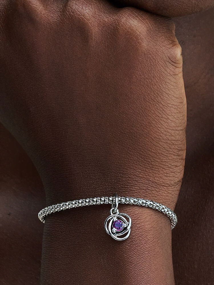 Purple Eternity Circle Dangle Charm