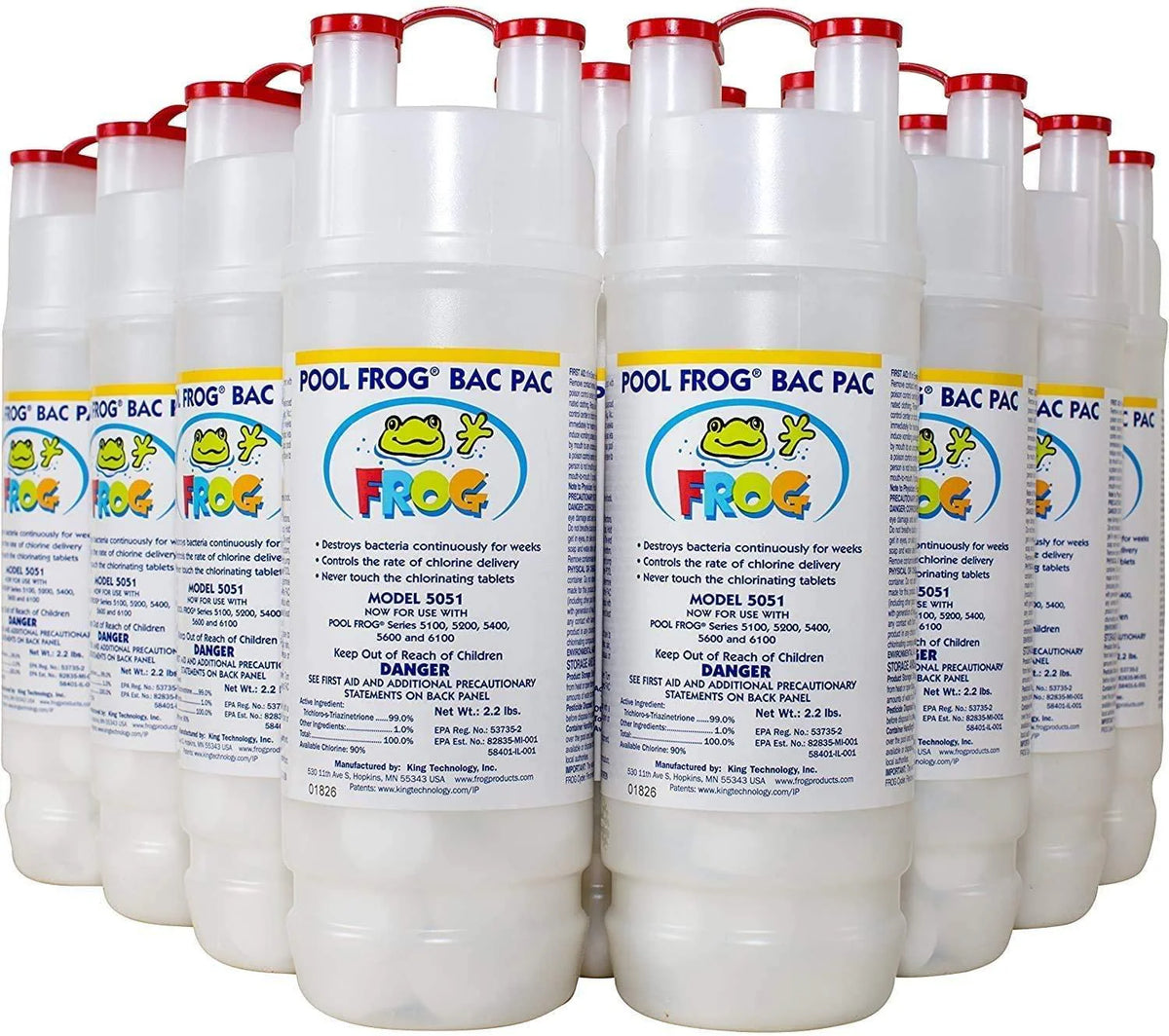 King Technology Pool Frog Bac Pac Replacement Cartridges, 12 Pack - 5051