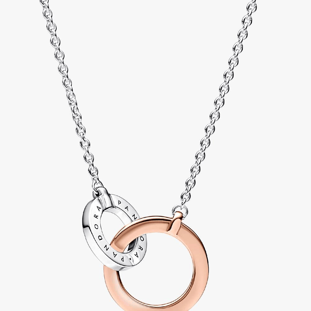 Pandora Signature Two tone Intertwined Circles Necklace