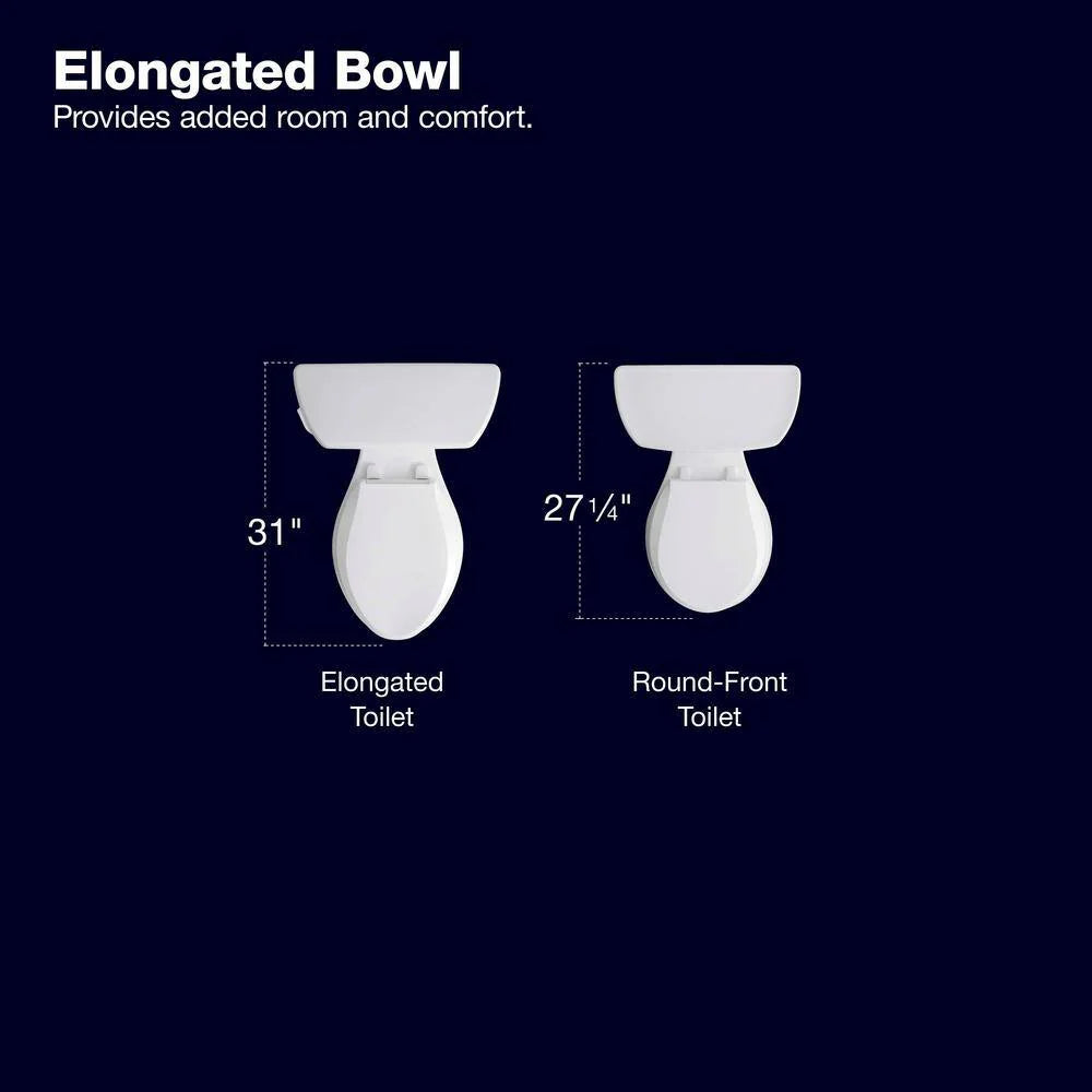 KOHLER Highline Arc Extra Tall Elongated Toilet, White, 1.28 GPF, 2-Piece - 78305-0