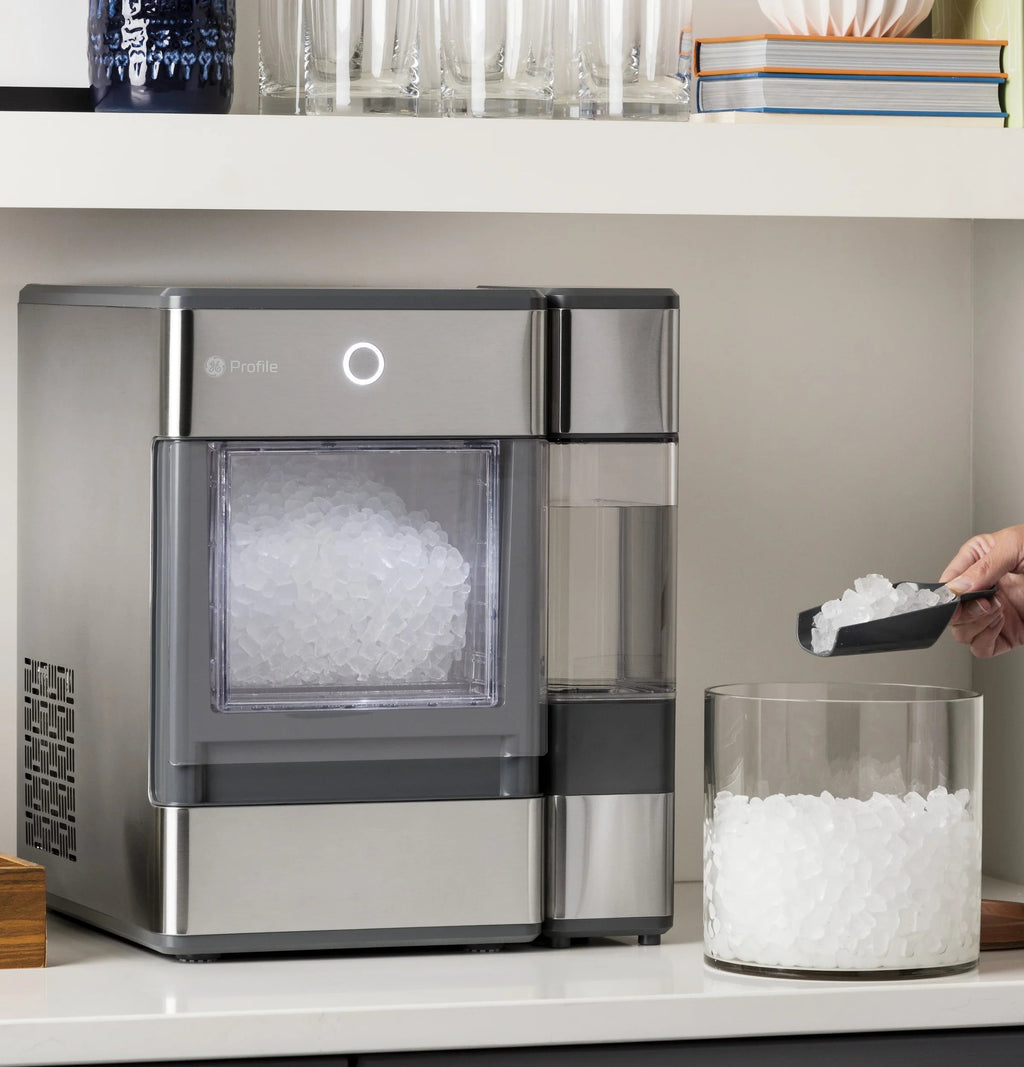 GE Profile Countertop Nugget Ice Maker With Side Tank, Stainless Steel, 33 lbs Daily Ice Production - Opal