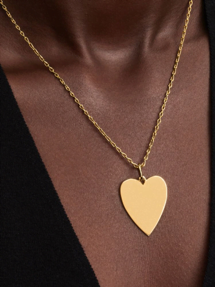 Engravable Heart Oversized Tag Pendant