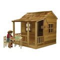Little Squirt Cedar Wooden Kids Outdoor Playhouse 6 x 6 ft With Dutch Door, 3 Screened Windows And Floor