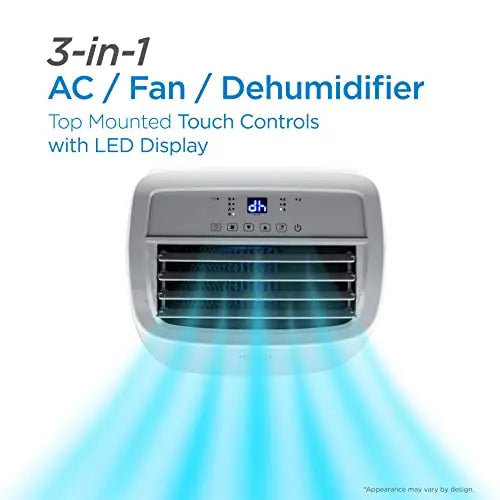 BLACK+DECKER Portable Air Conditioner 8,000 BTU, Up To 350 Sq. Ft. With Remote Control