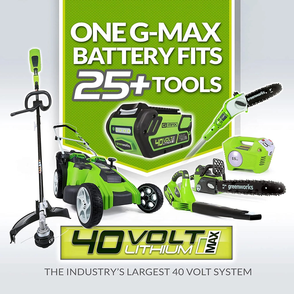 GreenWorks Cordless Leaf Blower/Vacuum, 40V 185 MPH, 4.0Ah Battery And Charger Included - 24322