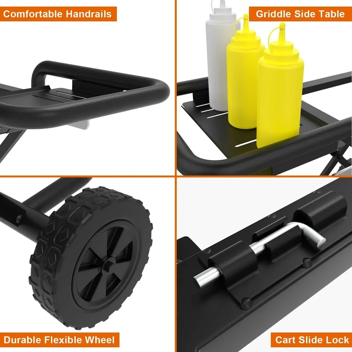 Heavy-Duty Foldable Grill Cart For 22/17 Grill