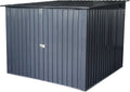 5-Foot Outdoor Steel Bicycle Storage Shed, Black, 4 Bicycle Tracks - 81.25 in D x 76 in W x 64 in H