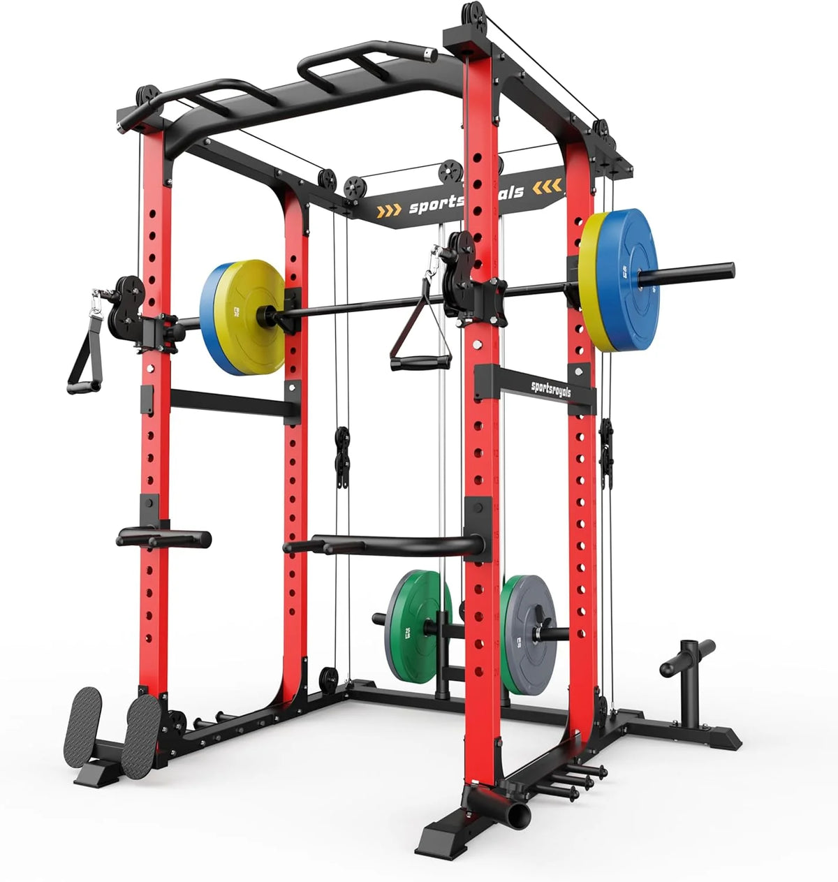 Sportsroyals Power Cage With Lat Pulldown, Black - Power Cage