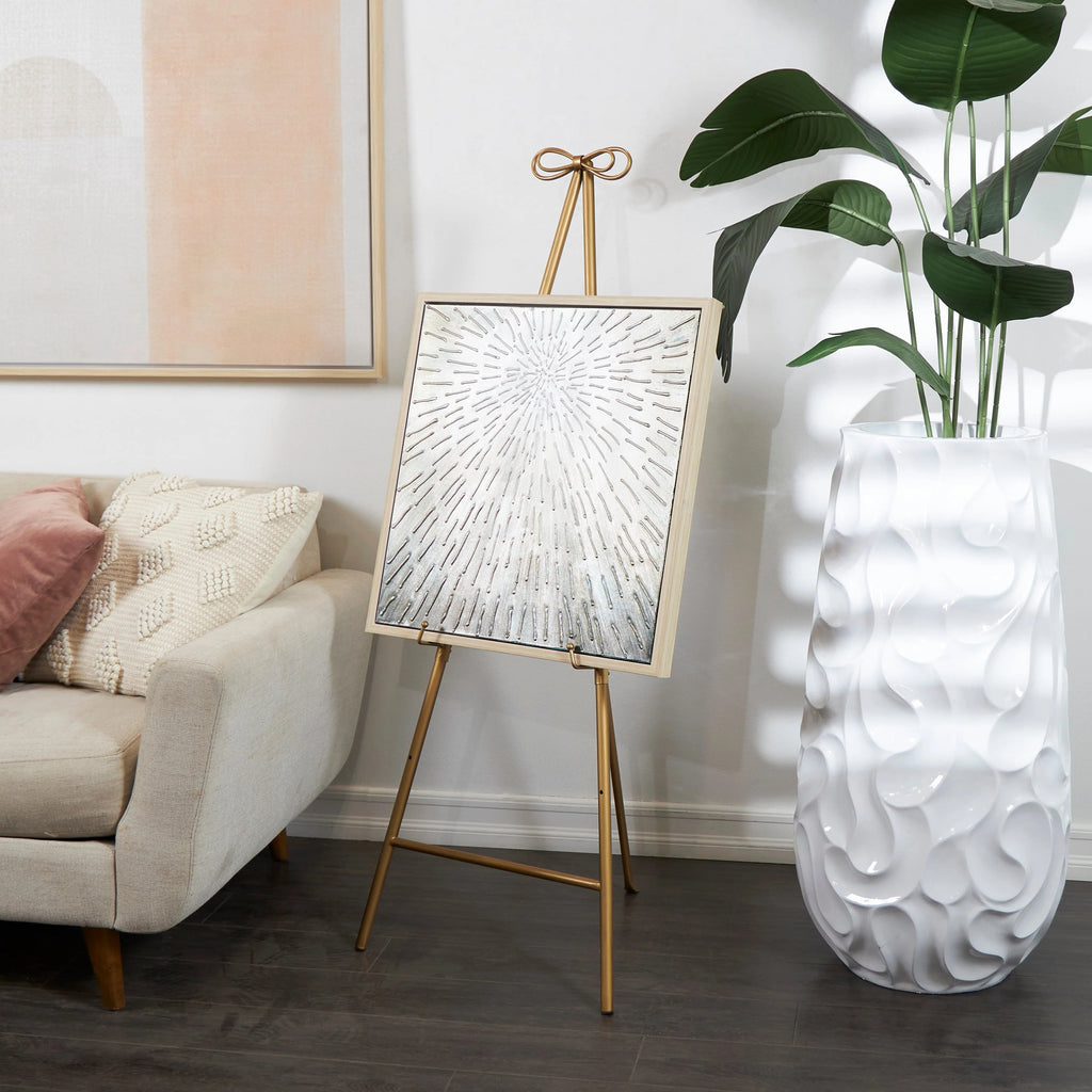 Adjustable 3-Tier Metal Display Stand Gold Floor Easel