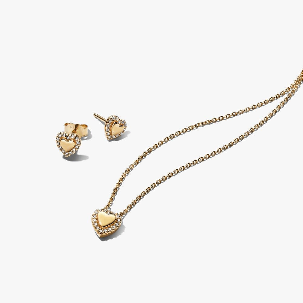 Golden Heart Halo Jewelry Gift Set