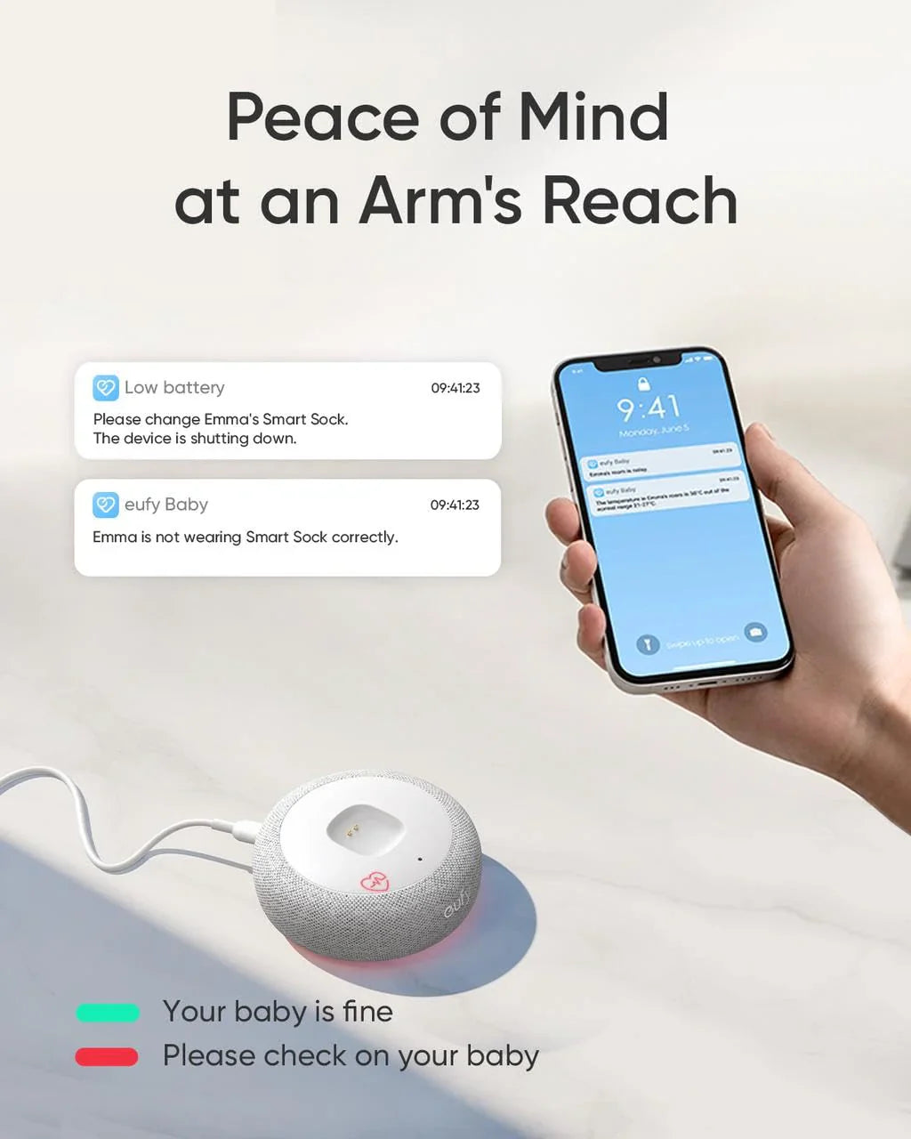 eufy Baby Smart Sock Baby Monitor With 2K Camera - S320