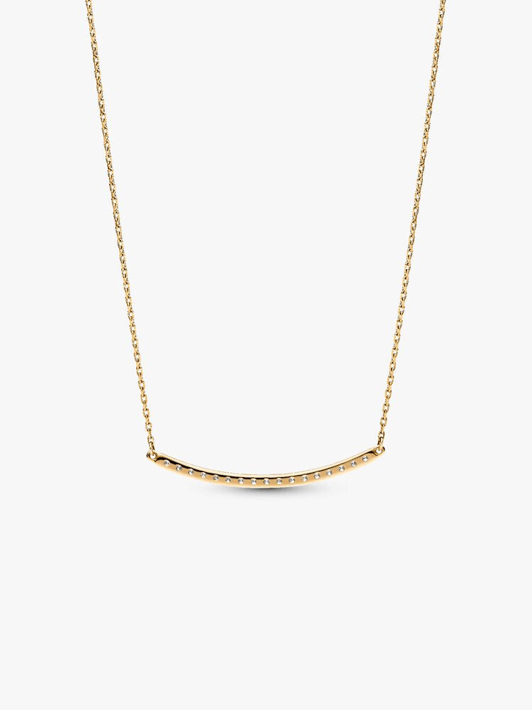 Pandora Era 14k Gold Lab-grown Diamond Pavé Bar Necklace