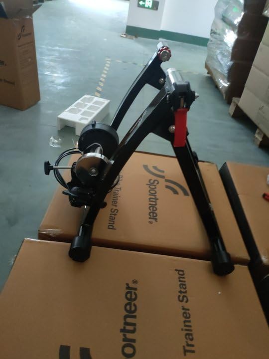 Sportneer Magnetic Bike Trainer Stand, Black, 6 Resistance Settings - 22 x 18 x 6 in