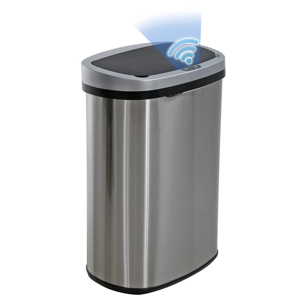 13 Gallon Automatic Touchless Motion Sensor Kitchen Trash Can With Lid