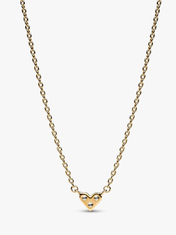 Triple Stone Heart Collier Necklace