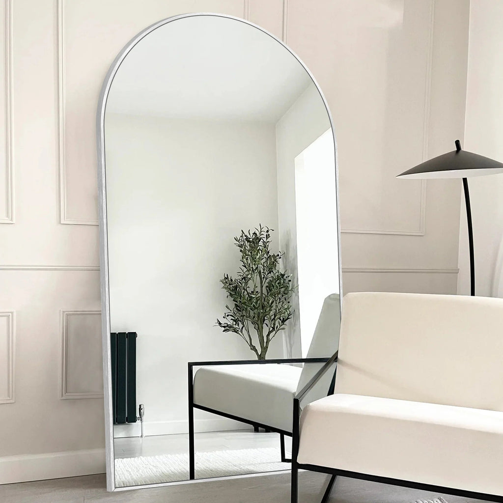 Arched Full Length Floor Mirror With Aluminum Alloy Frame - 65x22, 71x24, 71x28, 71x32