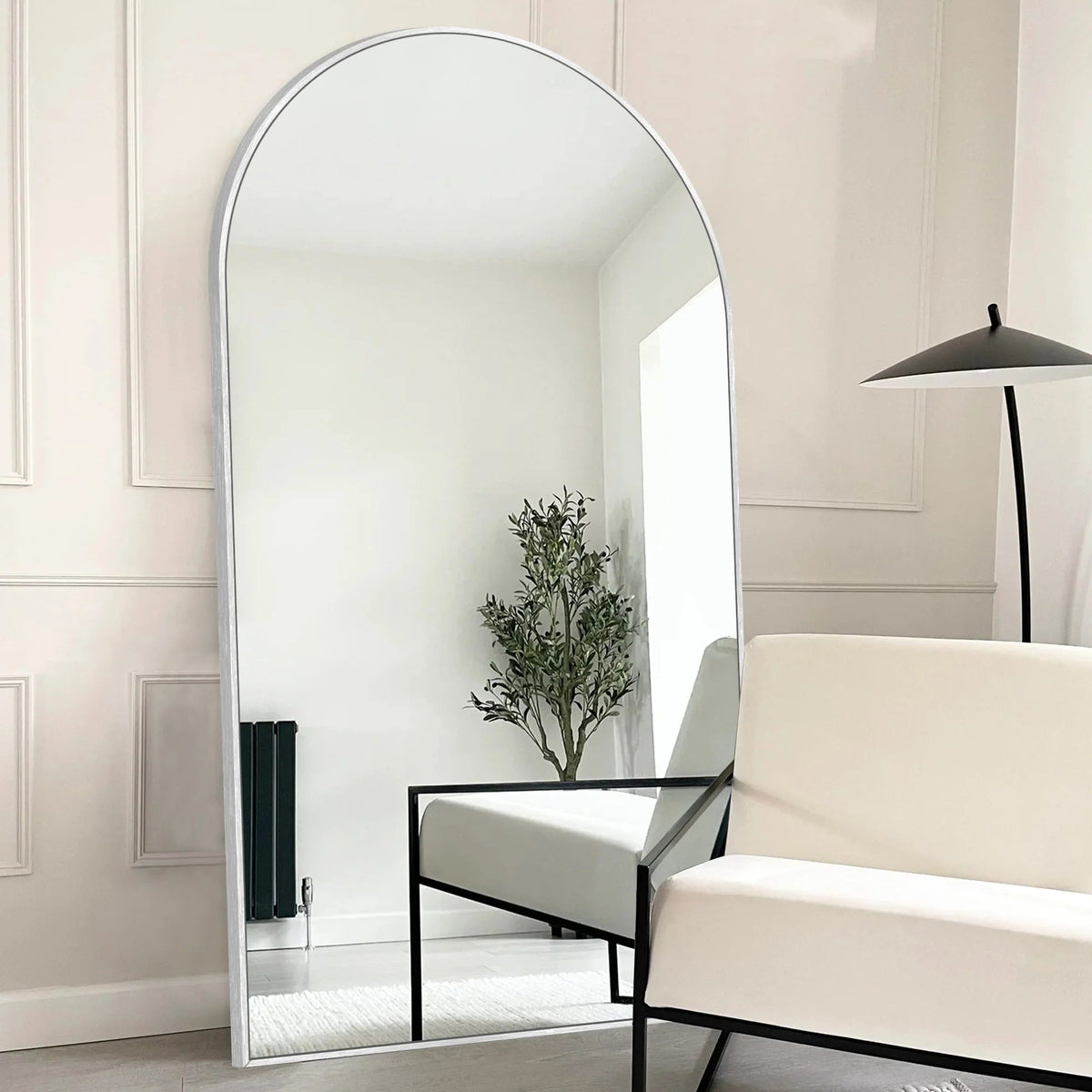 Arched Full Length Floor Mirror With Aluminum Alloy Frame - 65x22, 71x24, 71x28, 71x32