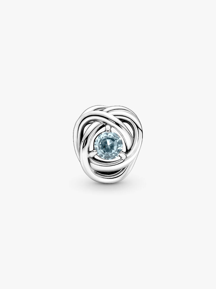March Sea Aqua Blue Eternity Circle Charm