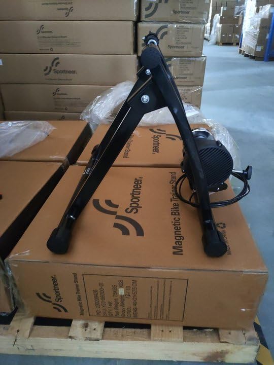 Sportneer Magnetic Bike Trainer Stand, Black, 6 Resistance Settings - 22 x 18 x 6 in