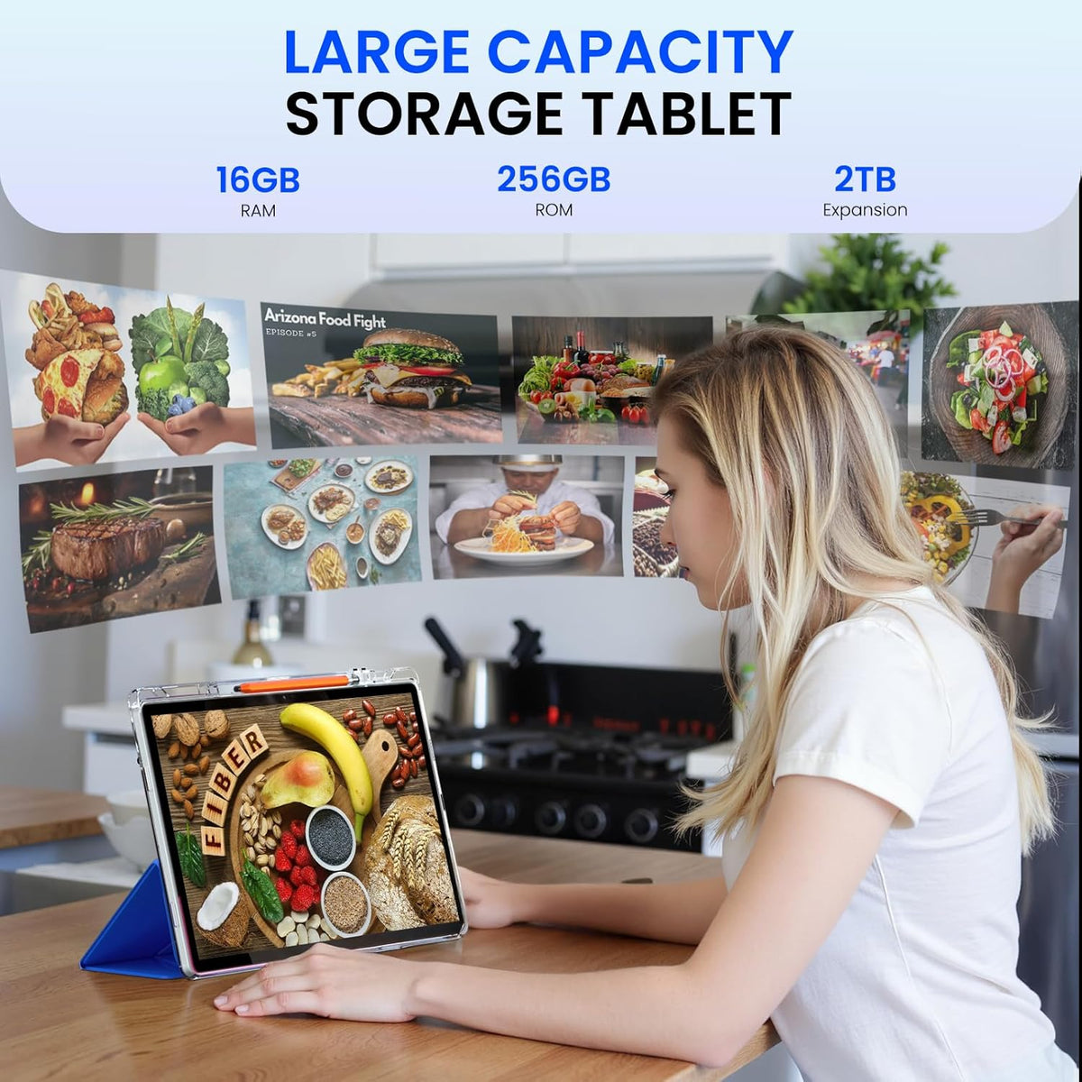 14 Inch Android 15 Tablet, 16GB RAM, 256GB Storage, 4G LTE