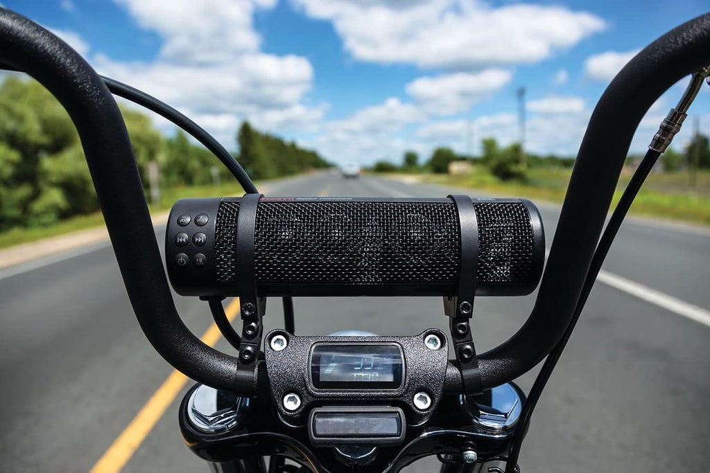 Waterproof Bluetooth Motorcycle Sound Bar, 300W, Handlebar Mount, Satin Black