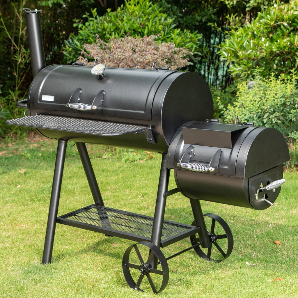 941 Sq. In. Charcoal Grill With Offset Smoker - Black