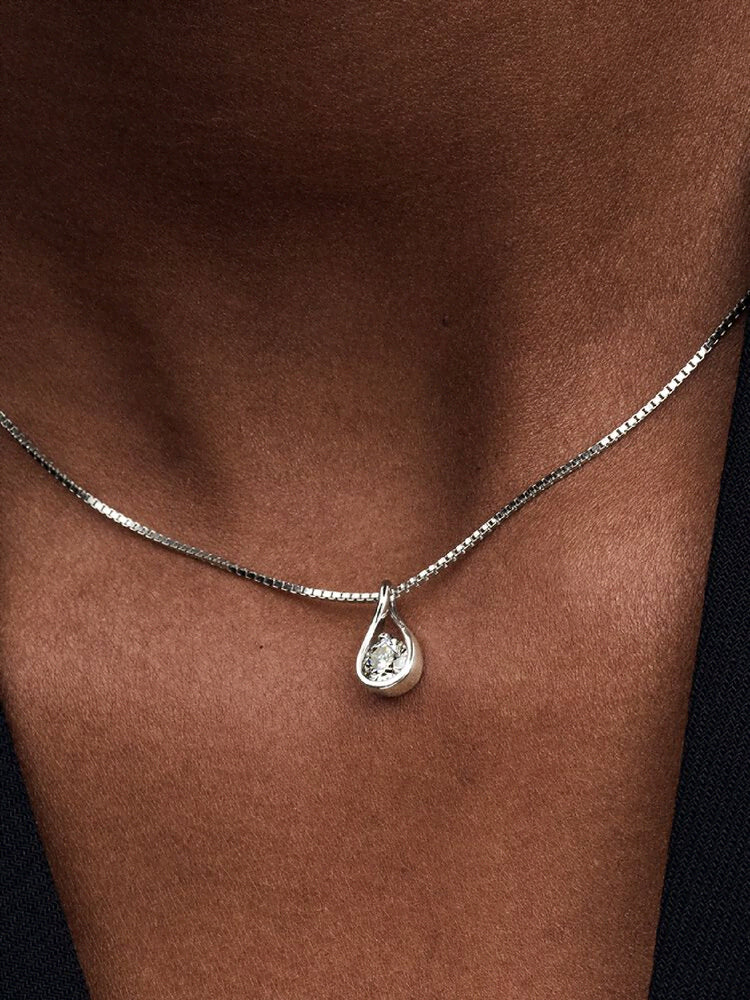 Pandora Infinite 14k White Gold Lab-grown Diamond Pendant Necklace