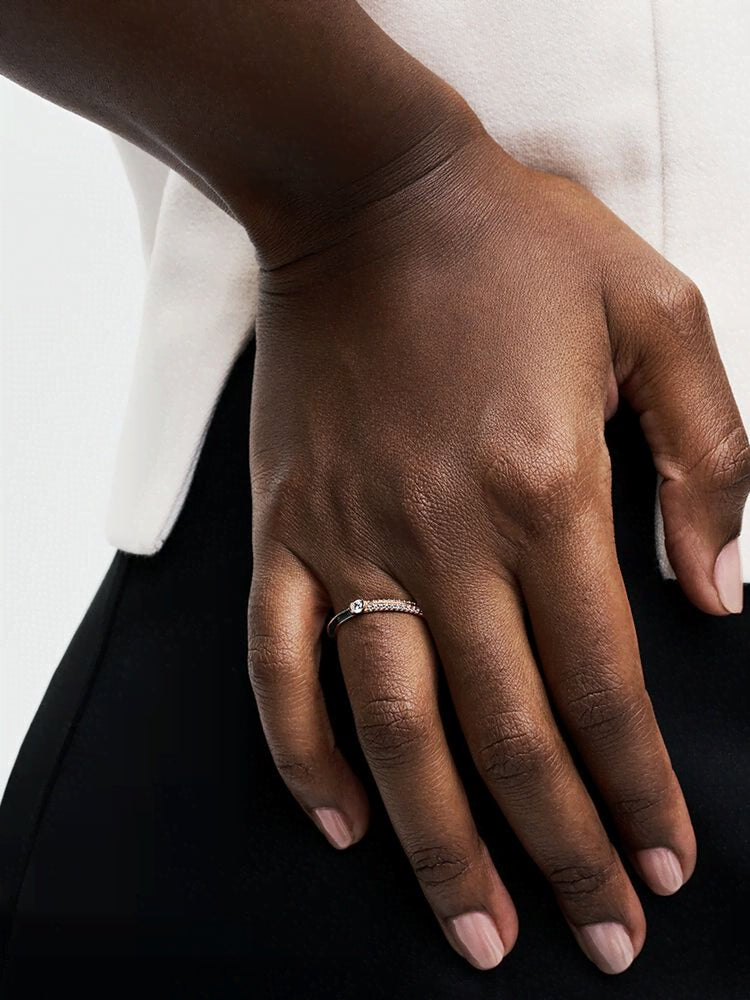 Pandora ME Pavé & Black Dual Ring