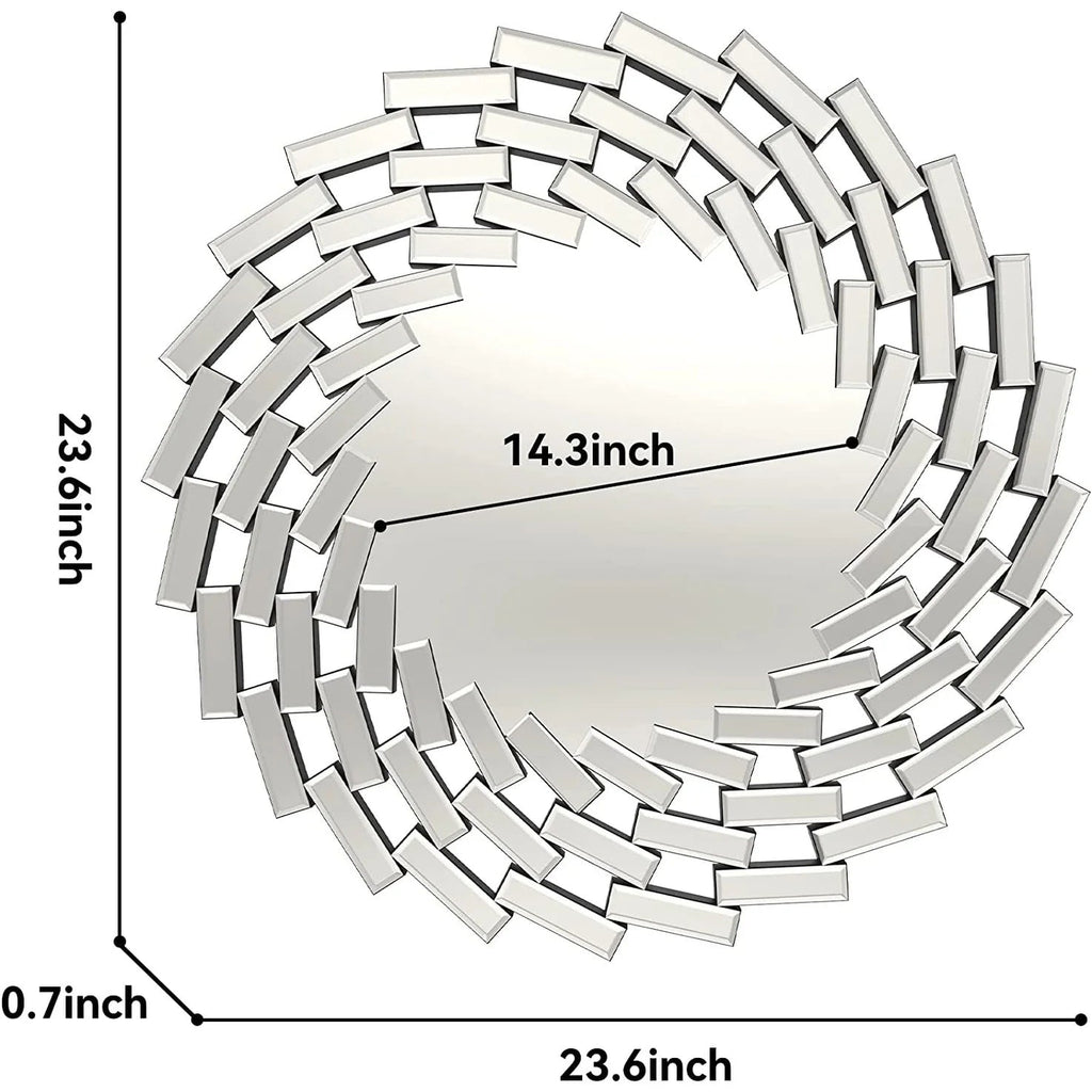 Round Spiral Sunburst Decorative Wall Mirror