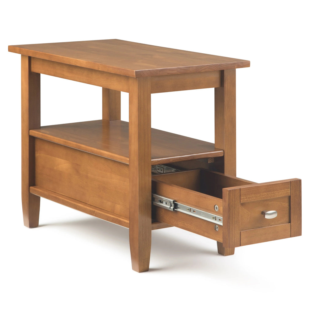 Solid Wood Narrow Side Table, 14 in Wide, 24 in D x 14 in W x 20 in H